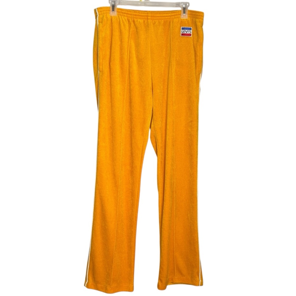 Levi's vintage terry cloth track pants 70s Vibrant marigold yellow Orange large